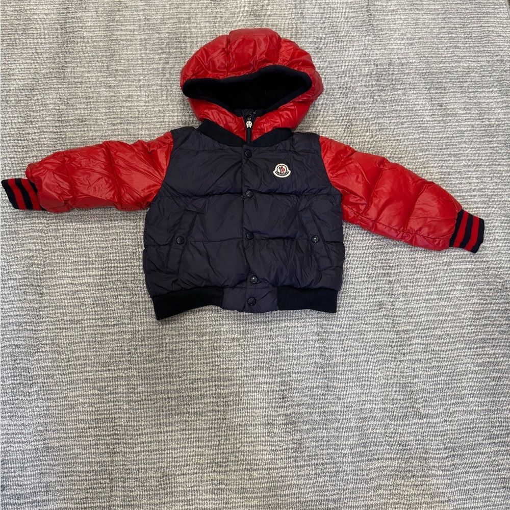 Moncler Red and Navy Hooded Jacket